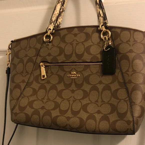 Coach Brown and Tan Signature Crossbody Bag - Picture 3 of 8